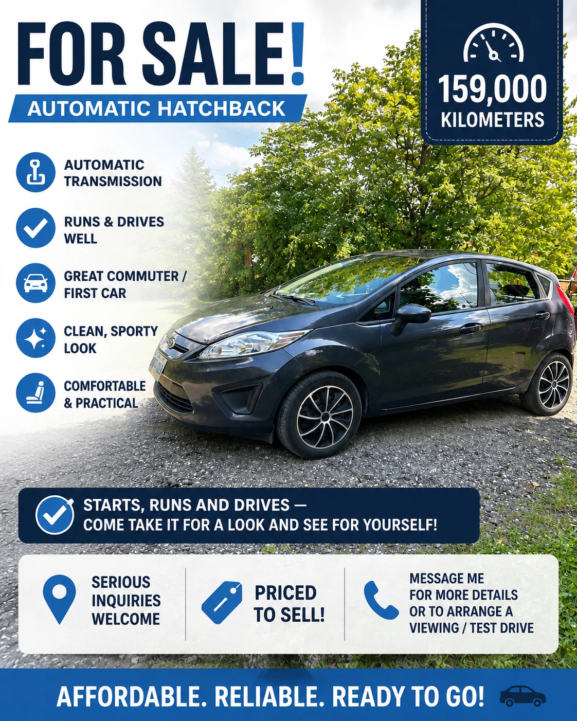 159,000km 2013 Ford Fiesta Automatic