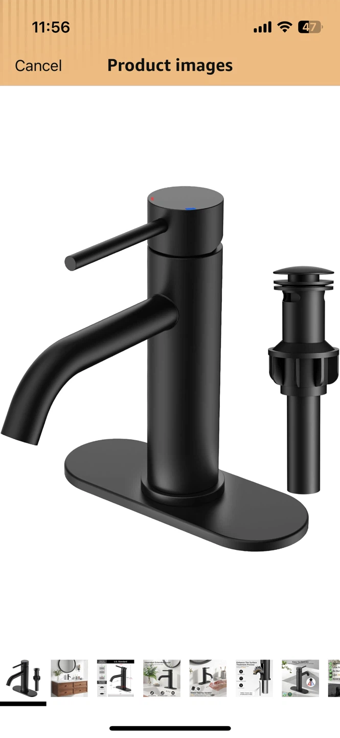 Black Bathroom Faucet with Water-Saving Aerator