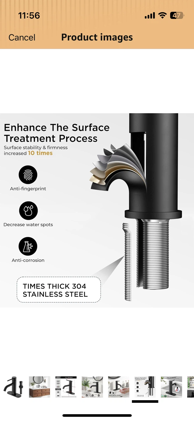 Black Bathroom Faucet with Water-Saving Aerator - photo 5