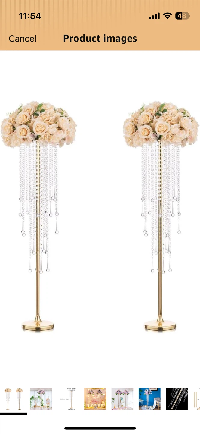 Gold Crystal Flower Stand Centerpiece 100cm