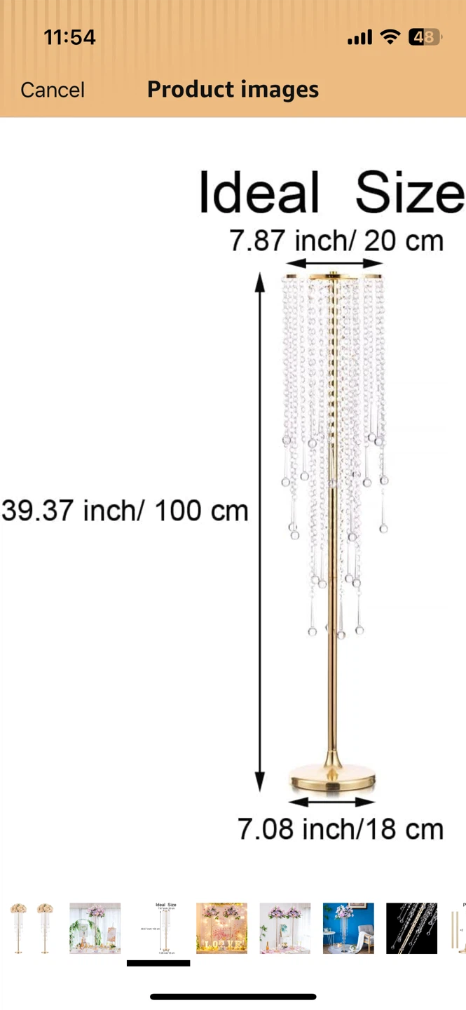 Gold Crystal Flower Stand Centerpiece 100cm - photo 3