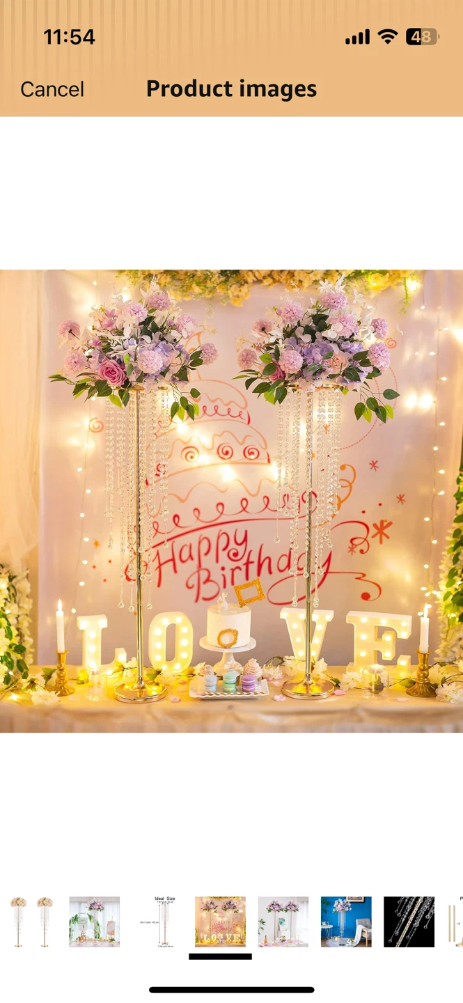 Gold Crystal Flower Stand Centerpiece 100cm - photo 4