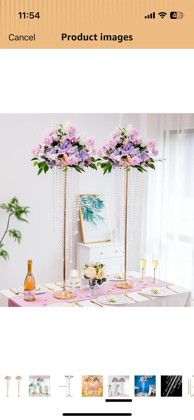 Gold Crystal Flower Stand Centerpiece 100cm - photo 5