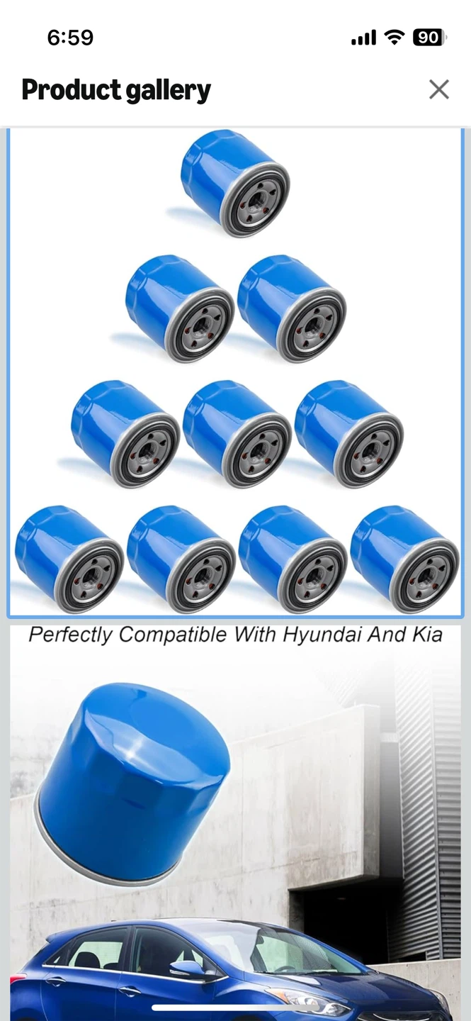 10 Pack High-Efficiency Oil Filters for Hyundai & Kia