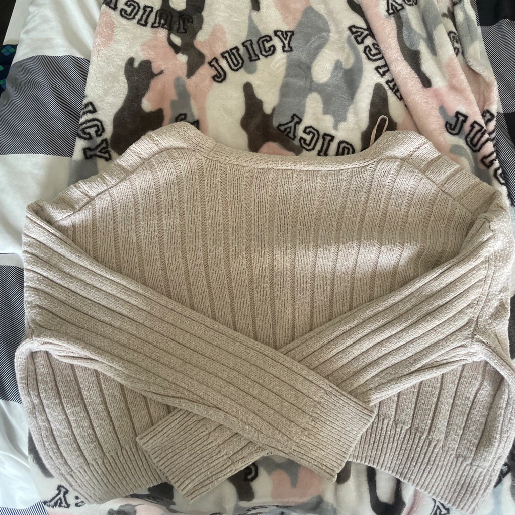 Garage Beige Ribbed Cardigan - photo 2