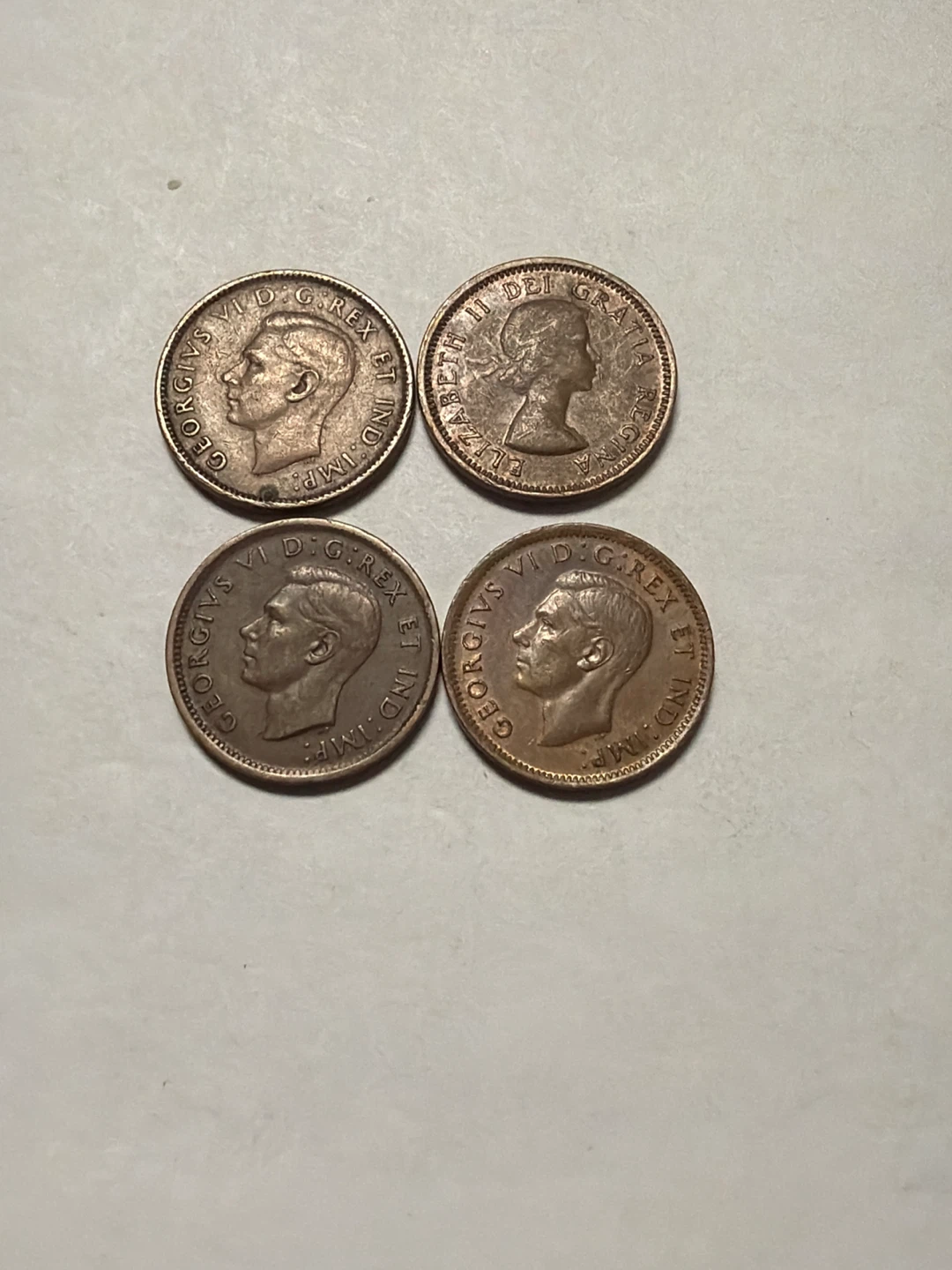 Set of 4 vintage Canadian 1 cent coins - photo 2