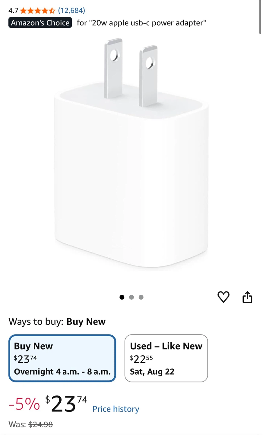 Apple USB-C 20W Power Adapter - photo 2