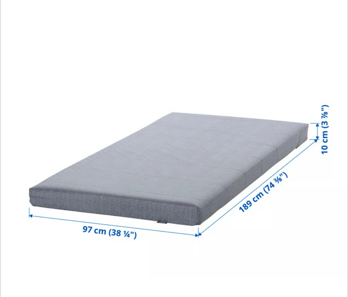 IKEA Twin Size Foam Mattress（firm/light blue）– Like New