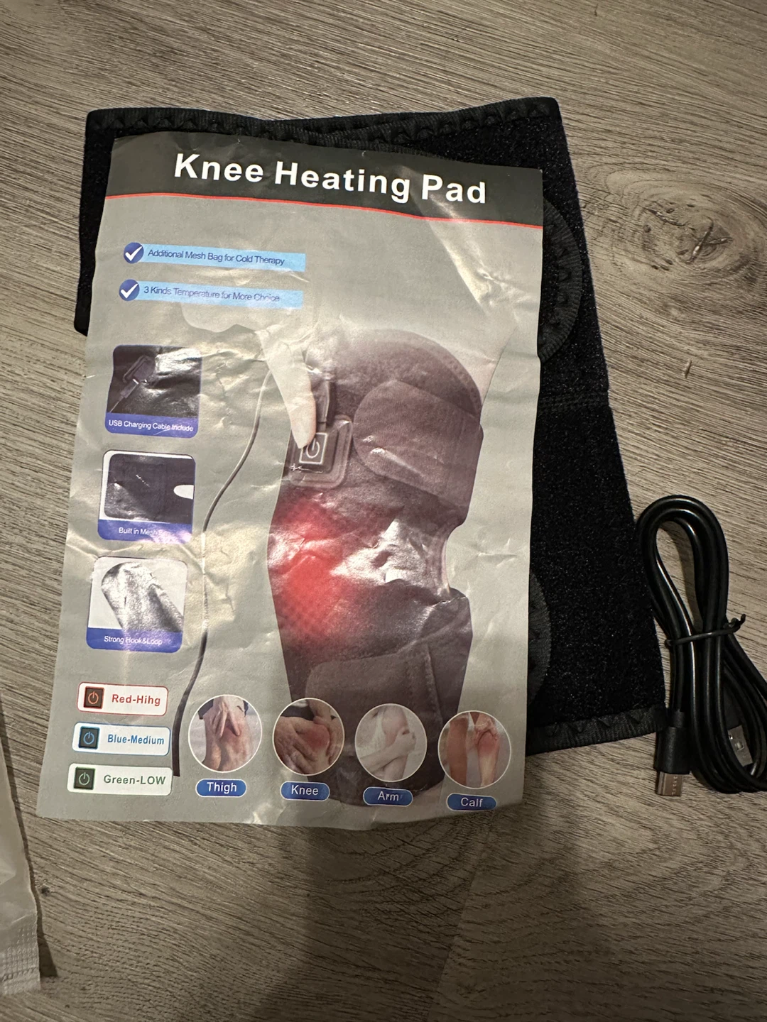 NEW USB Knee Heating Pad – 3 Heat Levels + Hot/Cold Therapy Wrap - photo 5