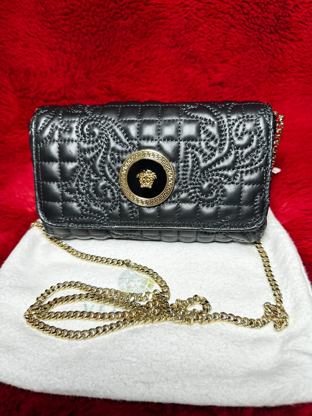 Versace Quilted Leather Shoulder Bag