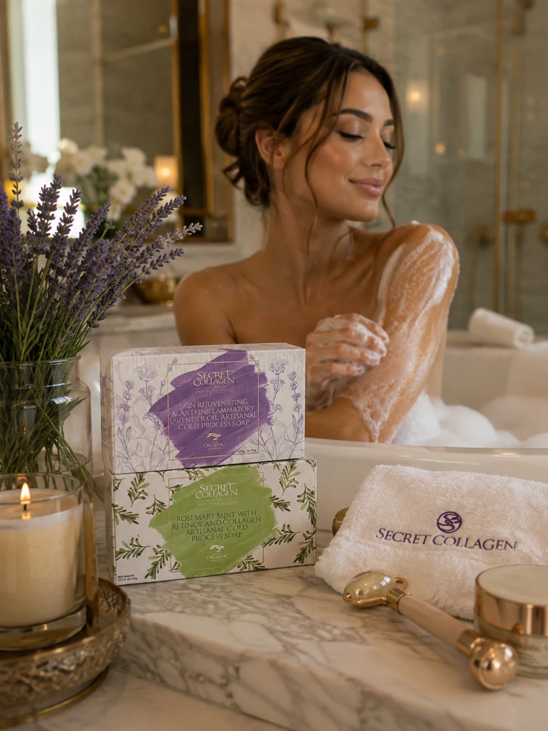 NEW Secret Collagen Luxury Soap Set of 2 – Each 12.34 oz - photo 3