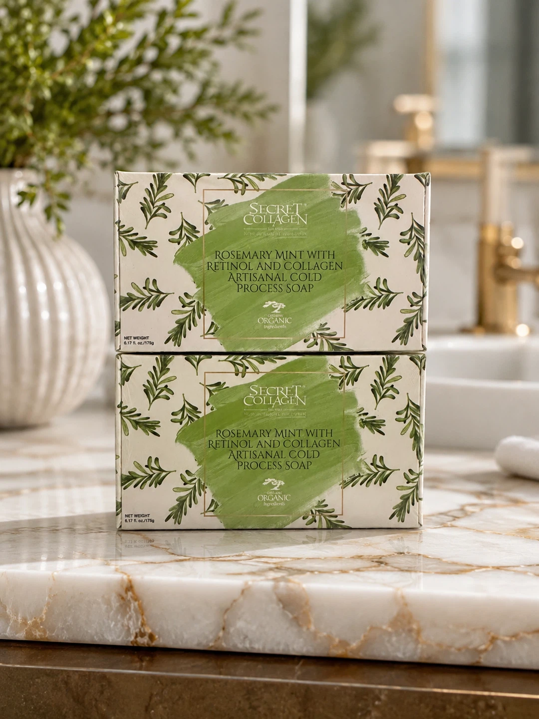 NEW Secret Collagen Rosemary Mint Retinol Collagen Soap