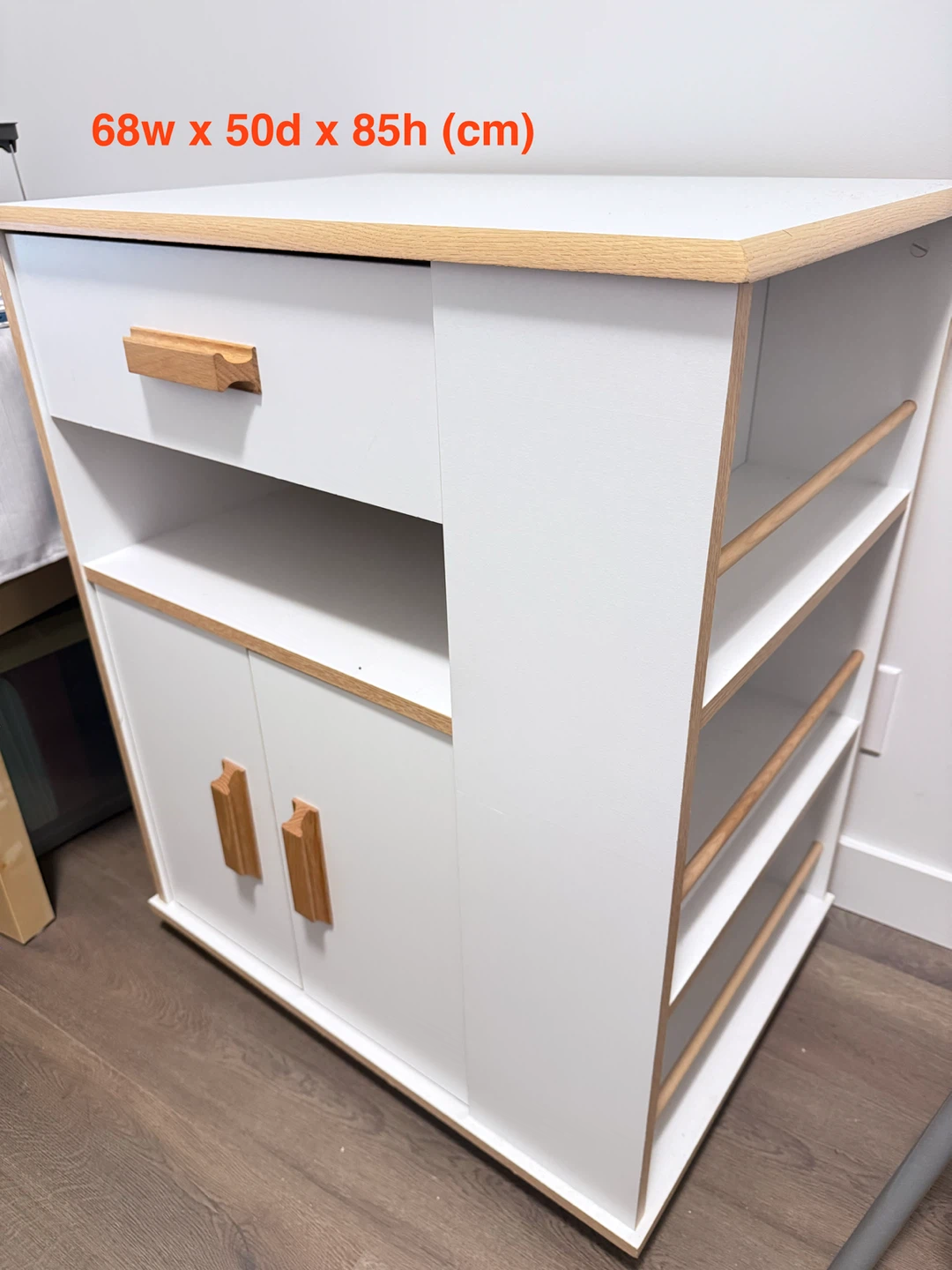 White and Wood Storage Cabinet