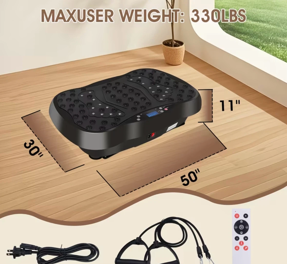 Vibration Plate Exercise Machine with Resistance Bands - photo 3