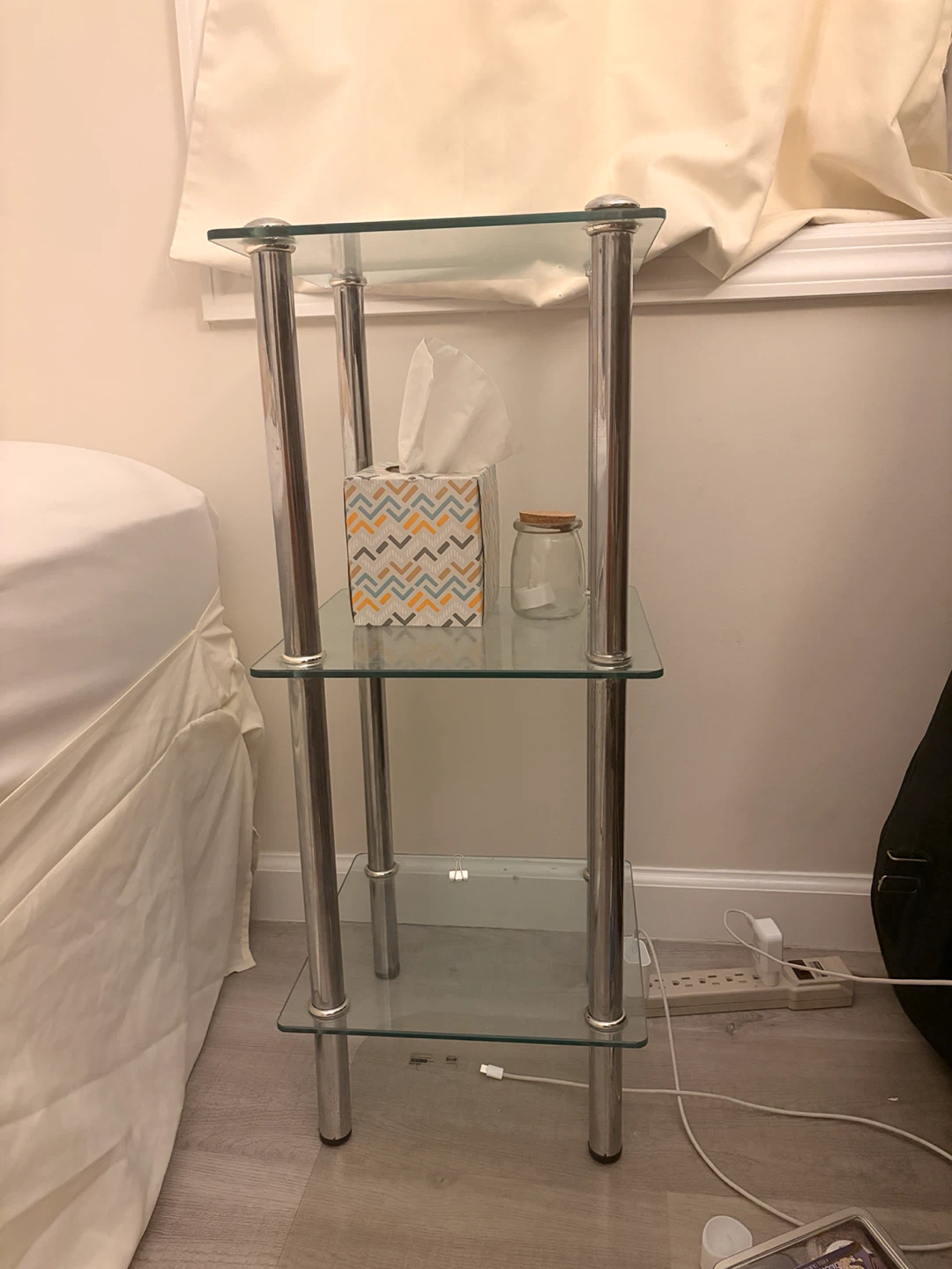 3-Tier Glass End Table