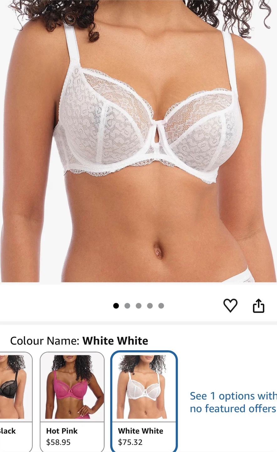 Freya White Lace Bra 28DD New with tags