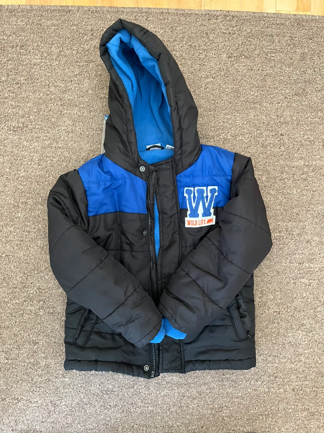 Kids' Winter Jacket - Black/Blue