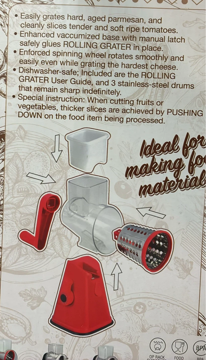 New Rolling Cheese, Spice, Vegetable Grater - photo 2