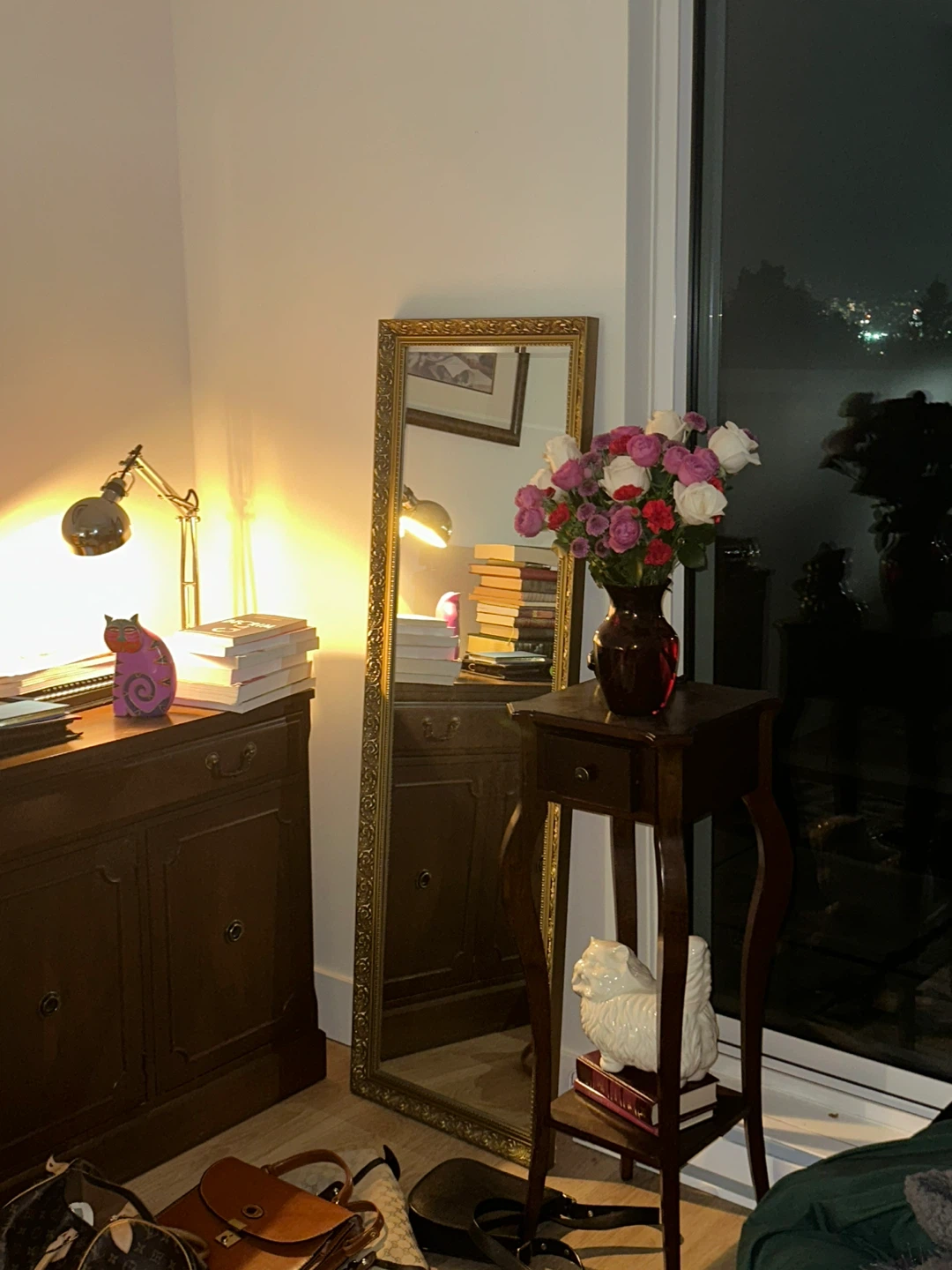 Ornate Gold Floor Mirror
