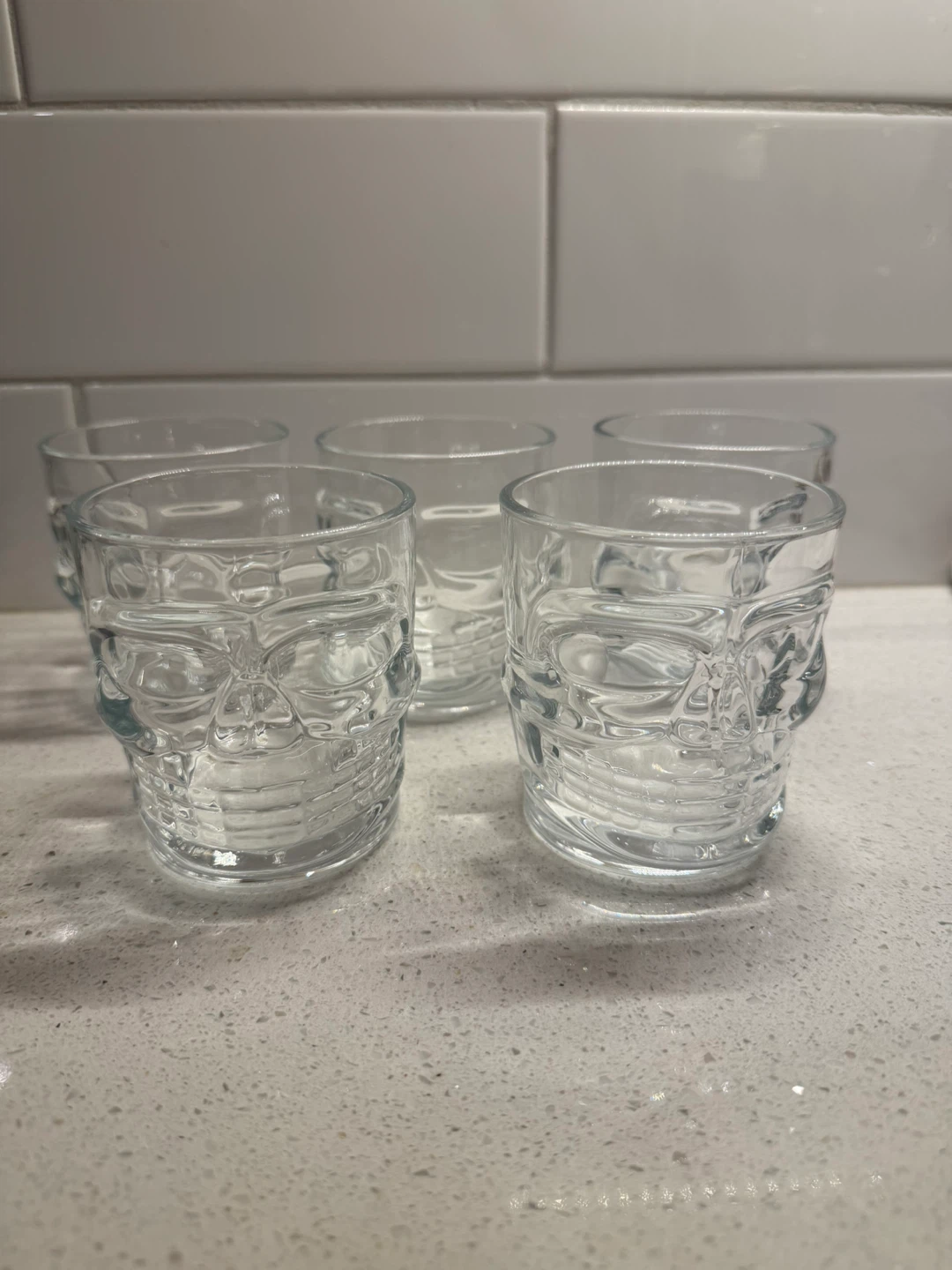 Set of 5 Skull drinking Glasses