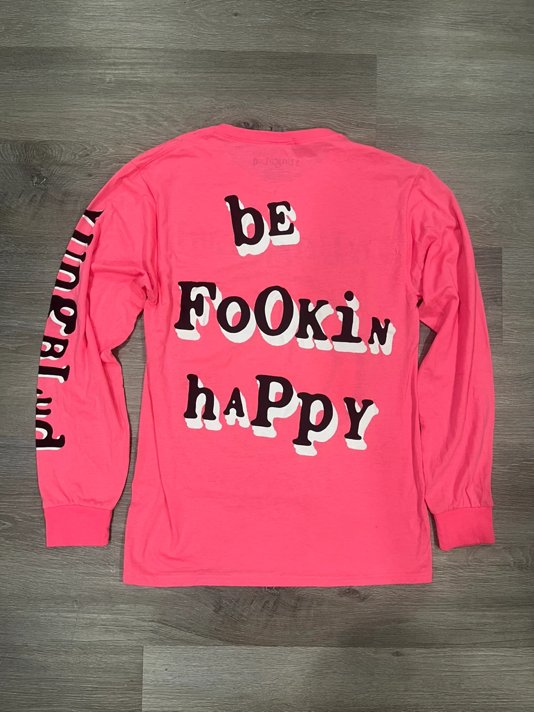 Yungblud "Be Fookin Happy" Long Sleeve Pink T-Shirt - photo 2