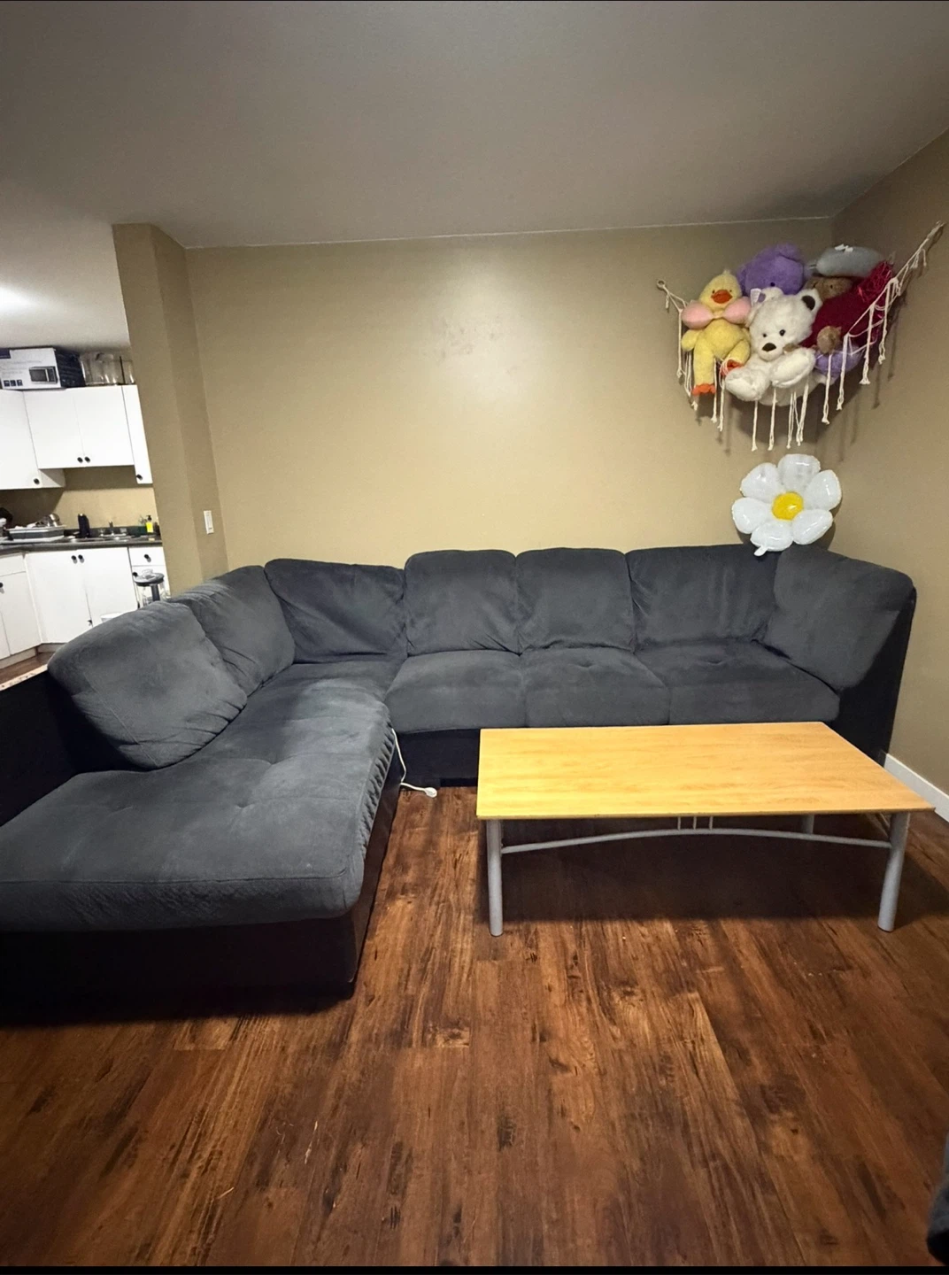 Dark Grey L-Shaped Sectional Sofa