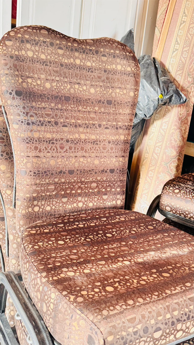 Brown Patterned Upholstered Chair