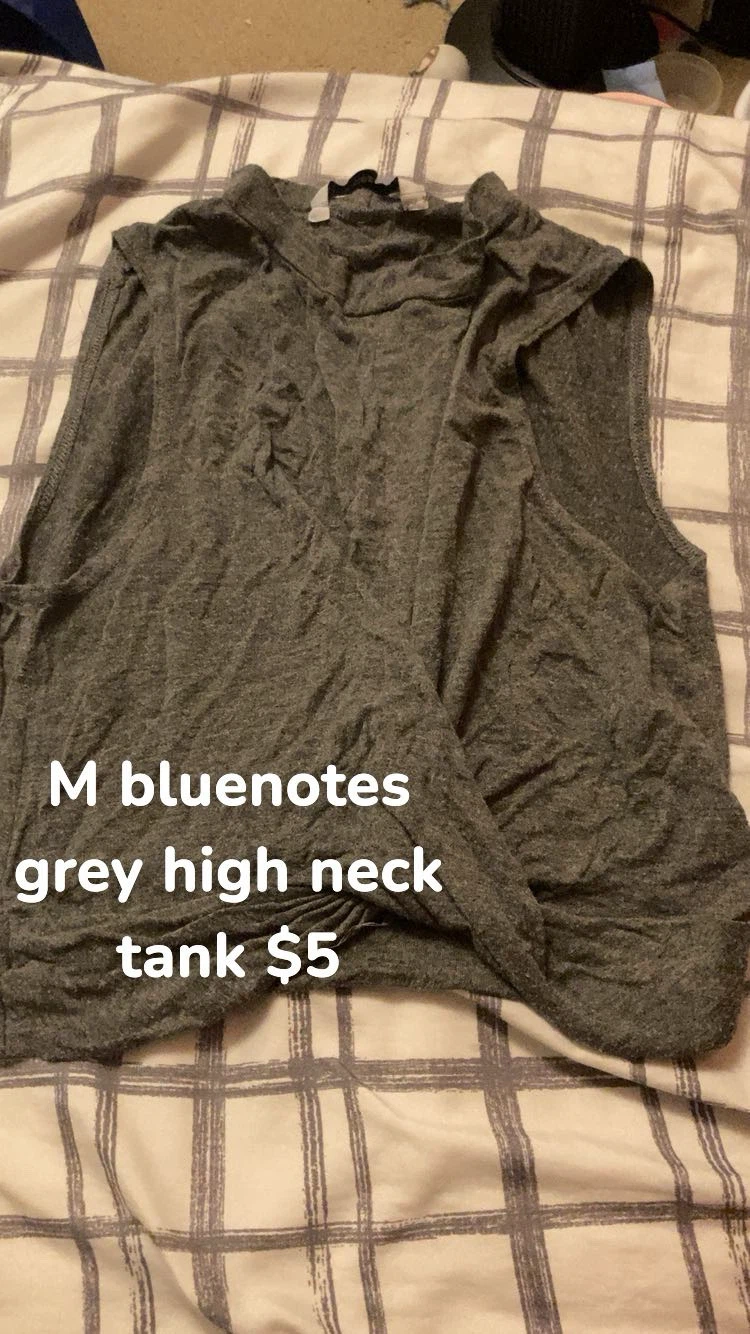 Bluenotes Grey High Neck Tank Top - Size M