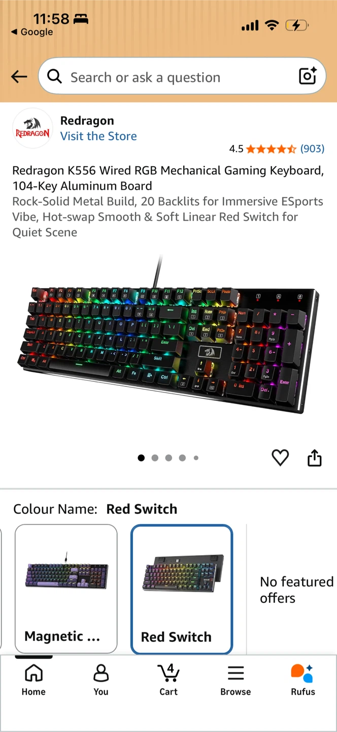 Redragon K556 Wired RGB Mechanical Gaming Keyboard - photo 4