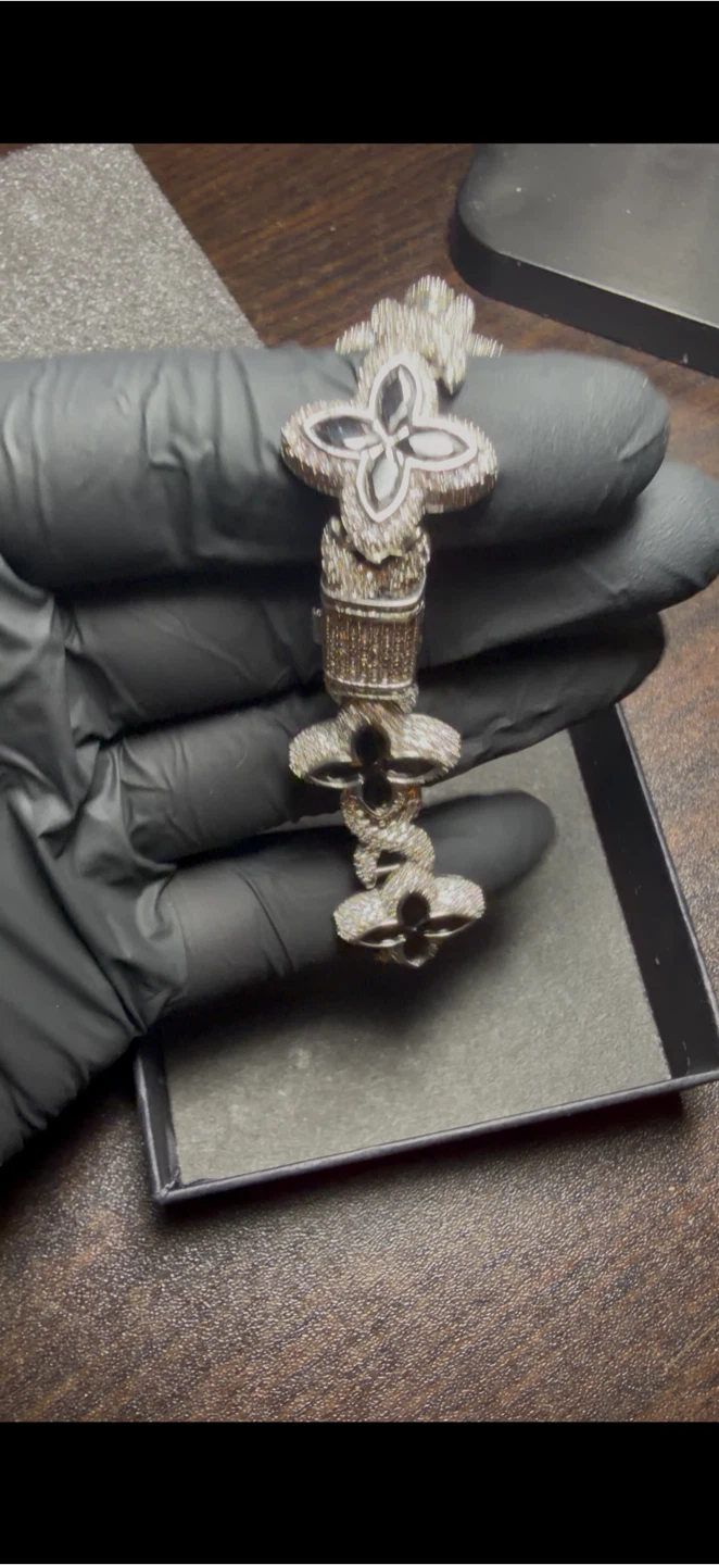 Diamond Clover Link Bracelet Size 8 - photo 3