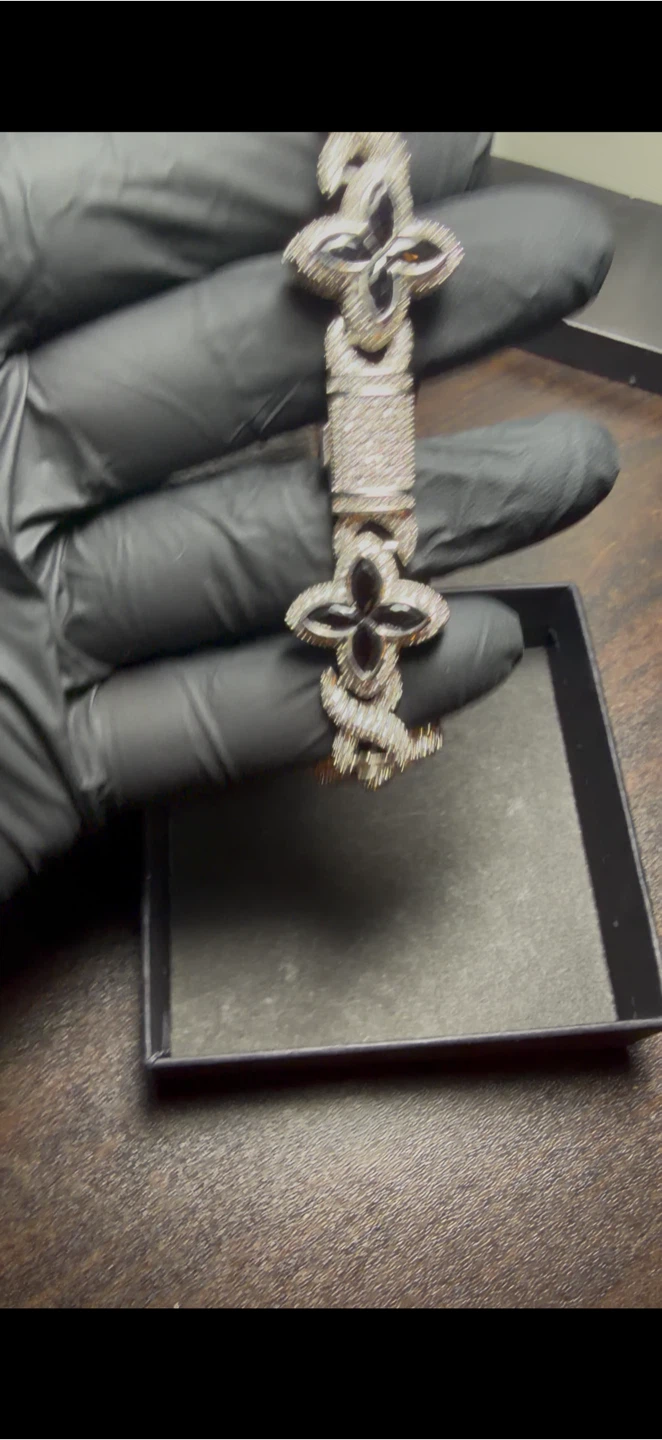 Diamond Clover Link Bracelet Size 8 - photo 5
