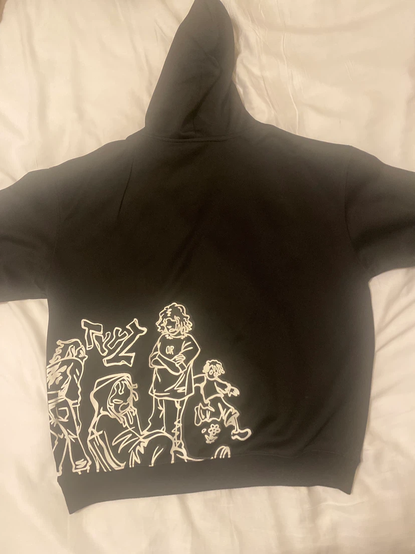 Black Hoodie with Graphic Print - photo 2