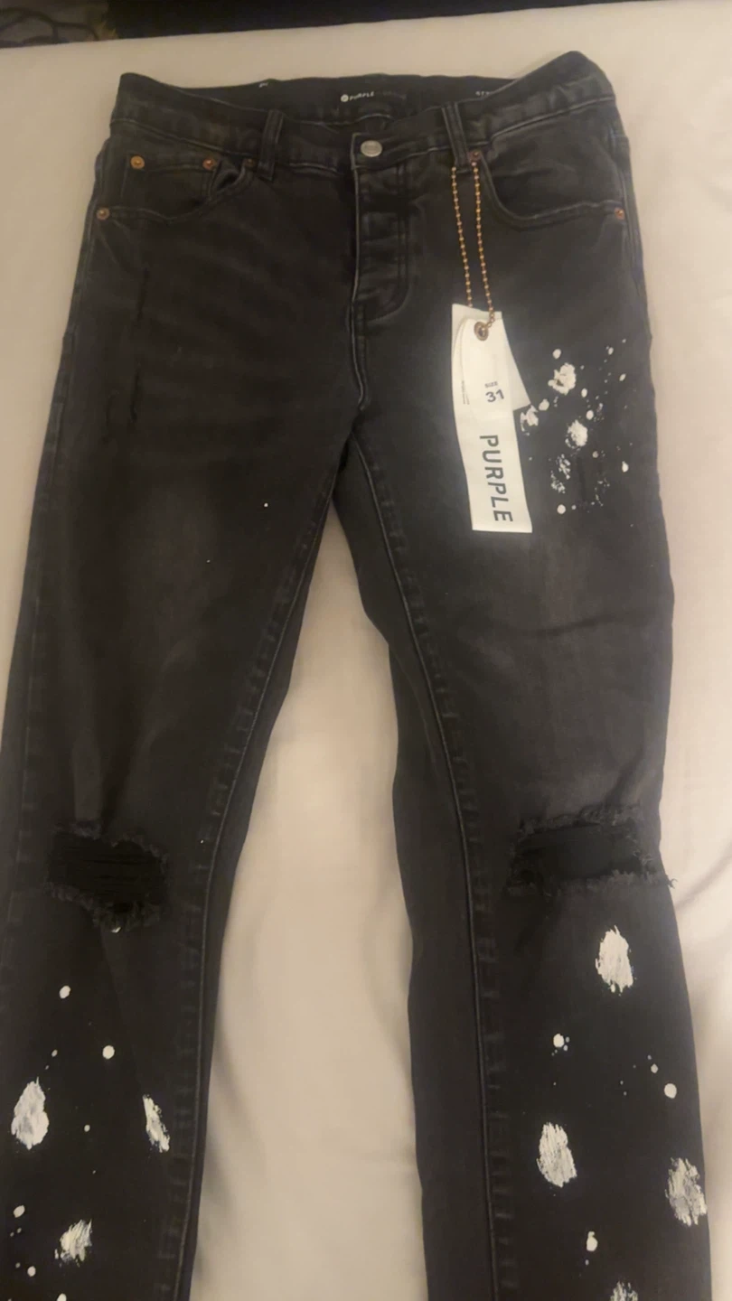 Paint Splatter Purple Jeans *NEED GONE*