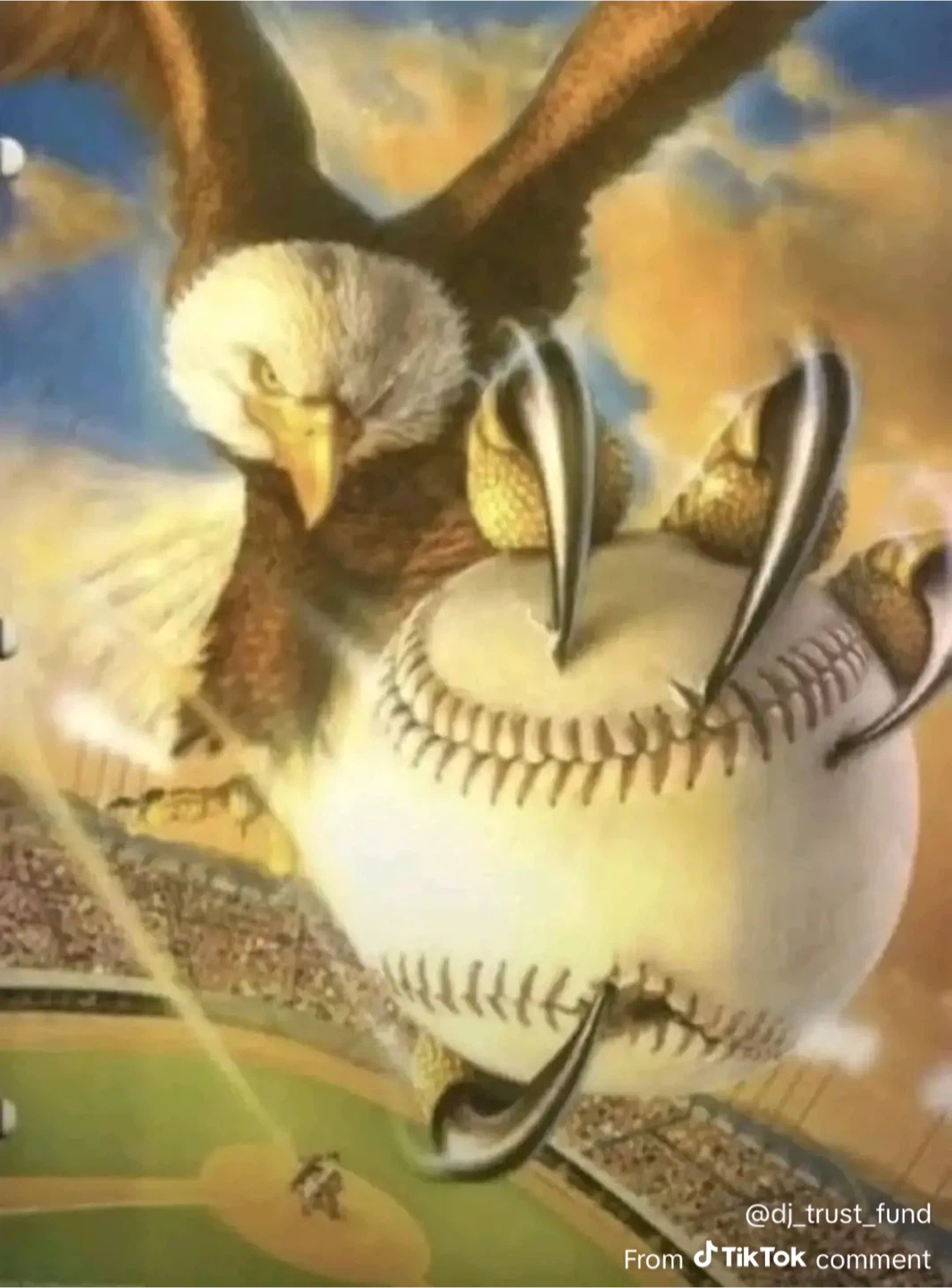 Eagle Baseball Art Poster