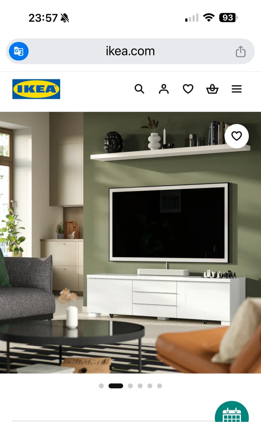 IKEA BESTÅ BURS TV stand, high-gloss white, 180x41x49 cm - photo 2