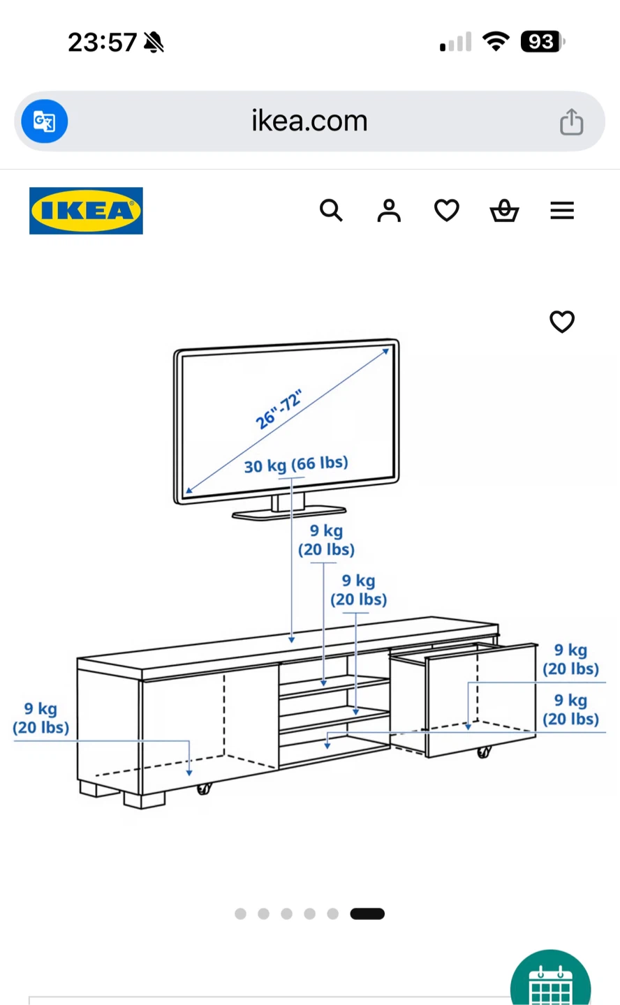 IKEA BESTÅ BURS TV stand, high-gloss white, 180x41x49 cm - photo 3