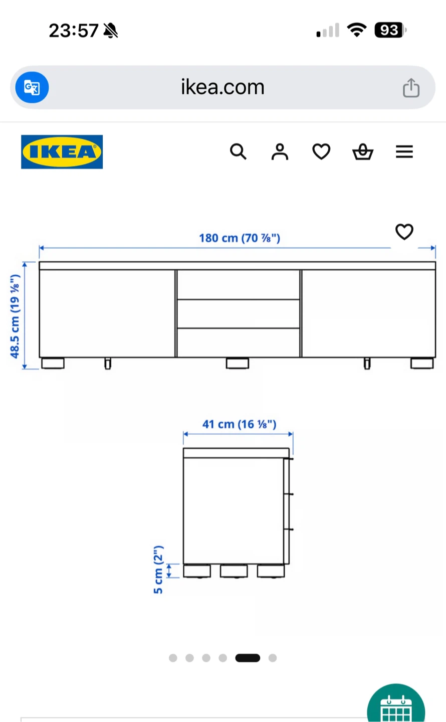 IKEA BESTÅ BURS TV stand, high-gloss white, 180x41x49 cm - photo 4