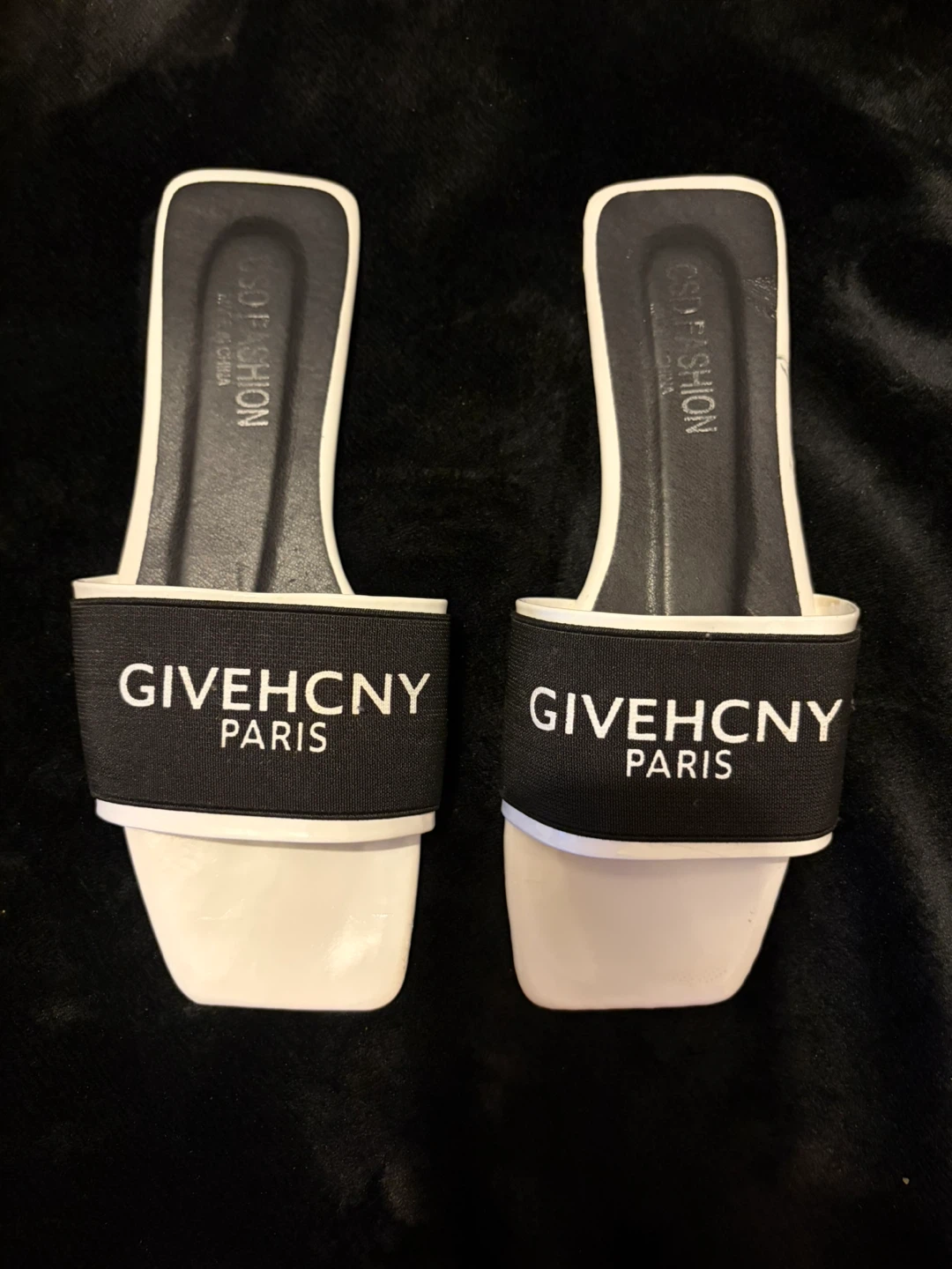 Paris White Square Toe Slides - Size 38 - photo 2