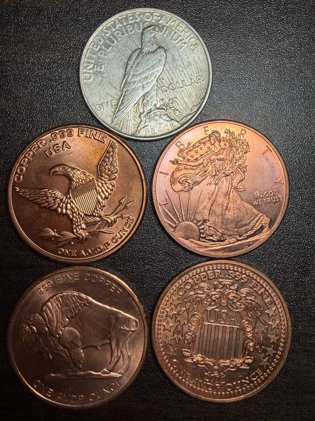 Collection of 5 Bullion Round Medals - photo 2