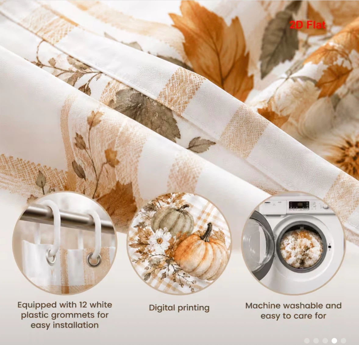 Fall Pumpkin Wreath Shower Curtain - photo 2