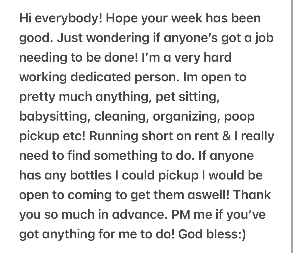 Cash Jobs Needed!