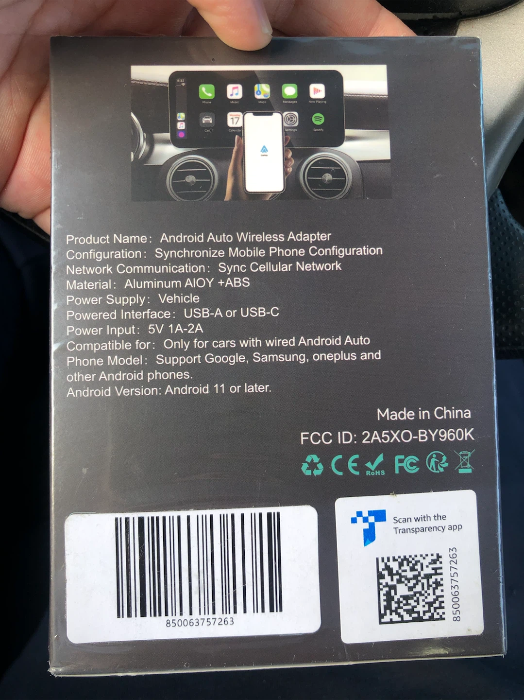 Wireless Android Auto Adapter BY960H - photo 2