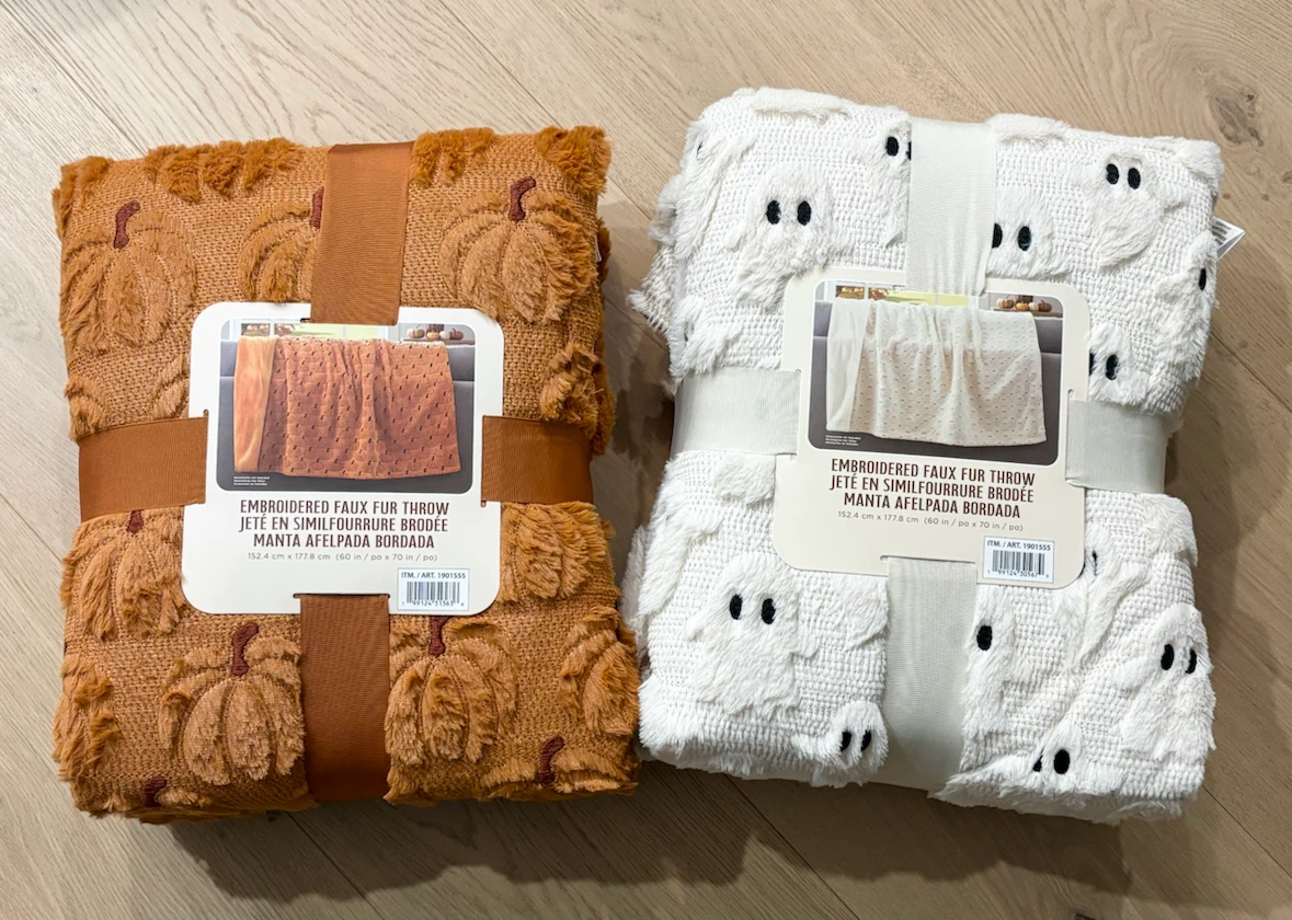 VIRAL TIK TOK FAUX FUR HALLOWEEN THROWS (2 Pc) GHOST PUMPKIN