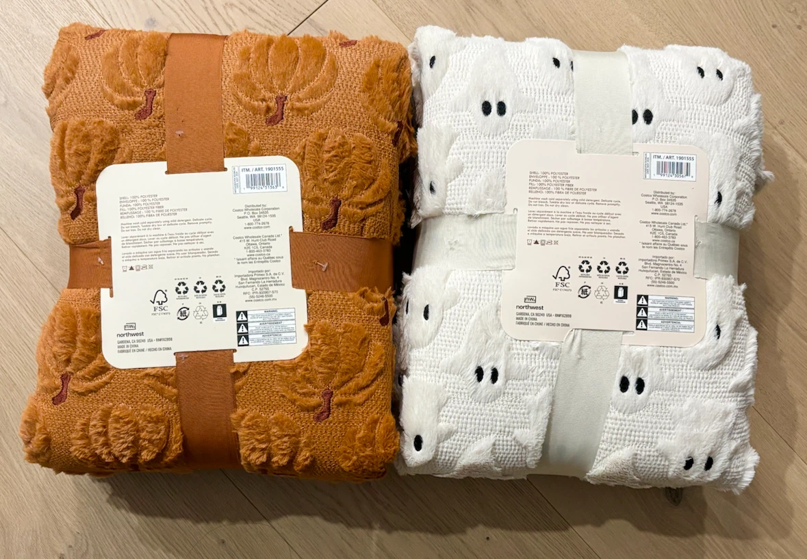 VIRAL TIK TOK FAUX FUR HALLOWEEN THROWS (2 Pc) GHOST PUMPKIN - photo 2