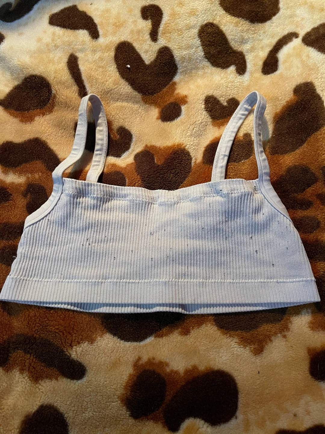 White Ribbed Sports Bra