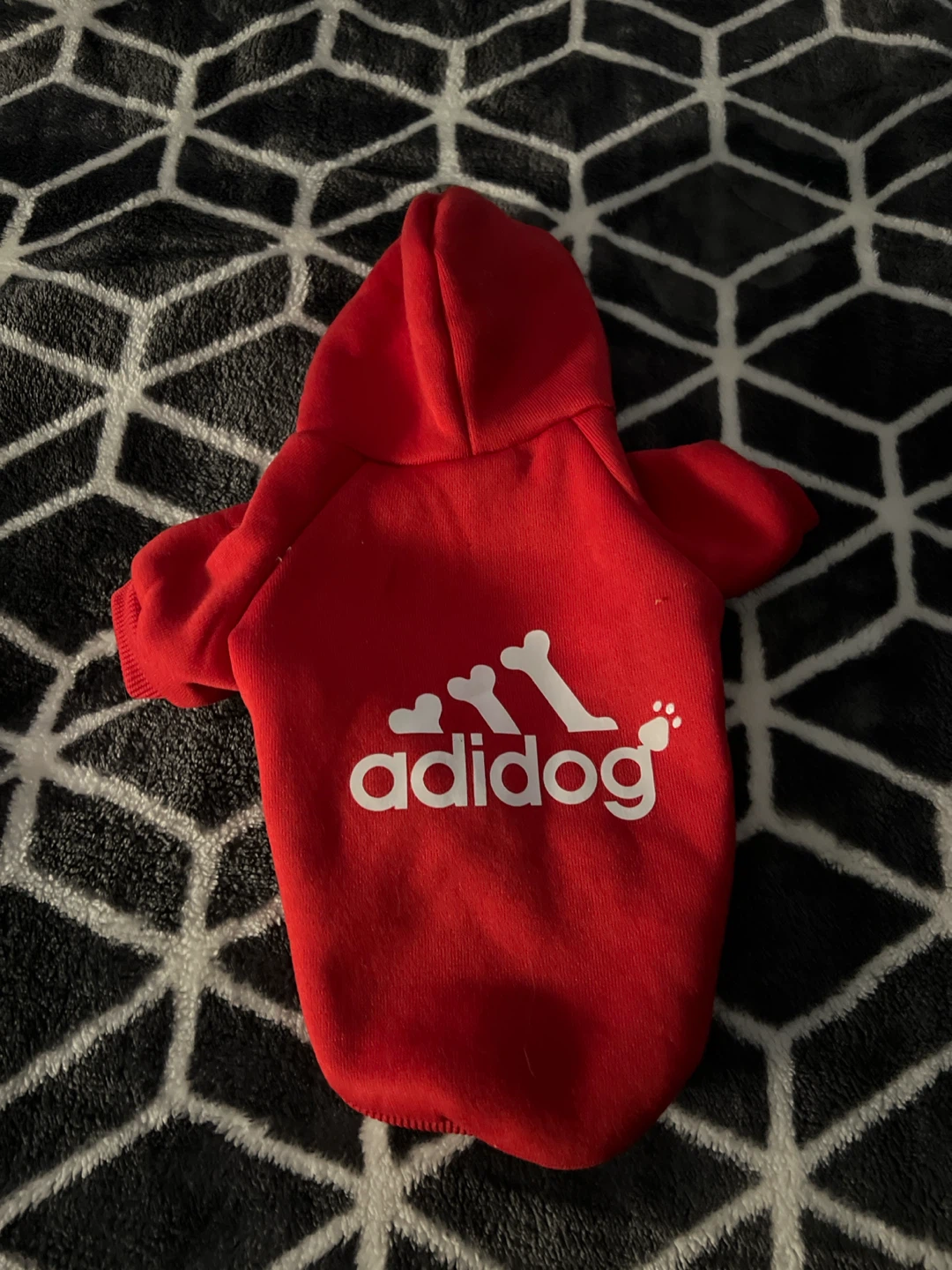 Adidog red dog hoodie
