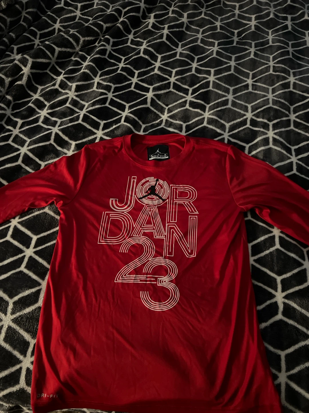 Red Jordan 23 Dri-Fit Long Sleeve Shirt Size XL