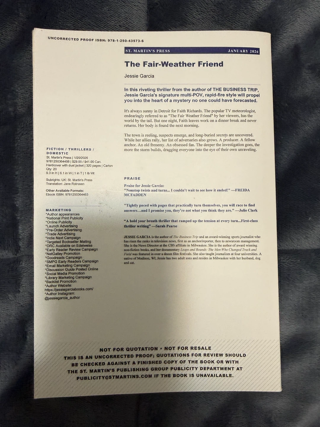 The Fair Weather Friend by Jessie Garcia - Novel - photo 2