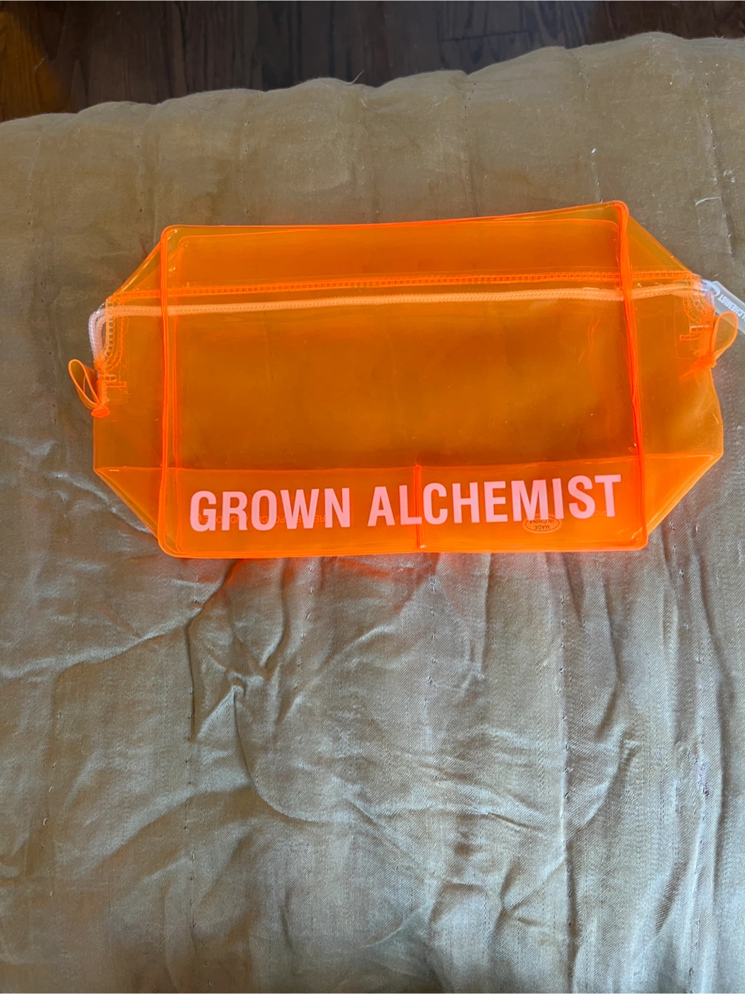 Grown Alchemist Orange clear makeup bag toiletry case Pouch