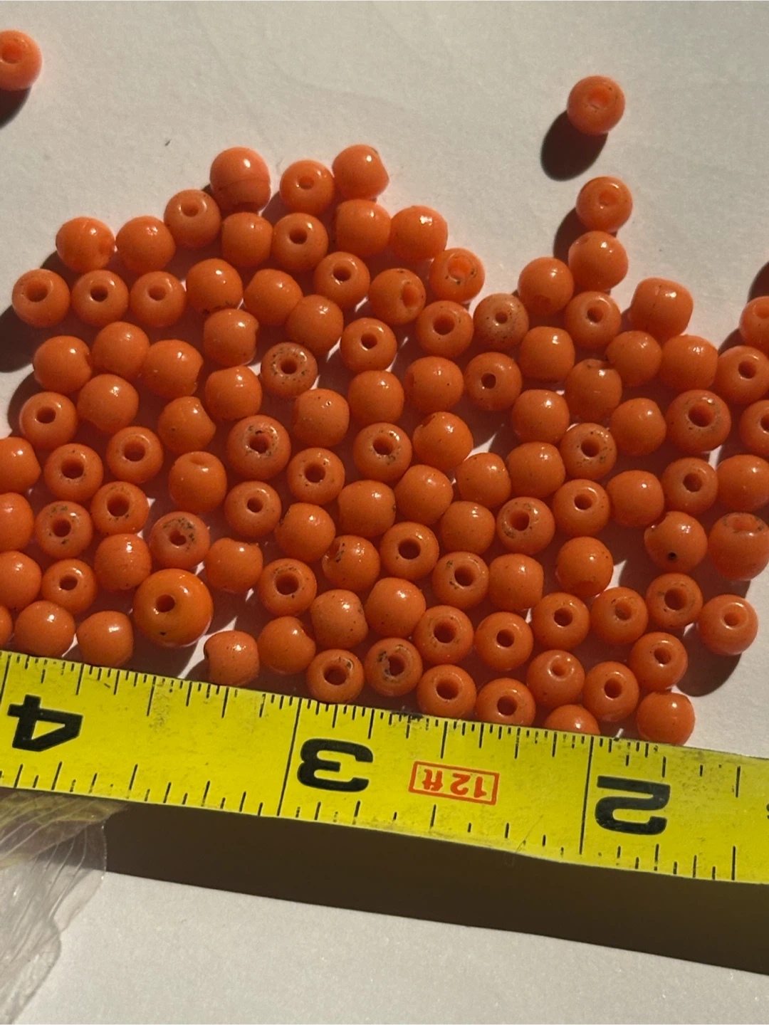 103pc Genuine Vintage Italian Orange Coral Round Loose Beads
